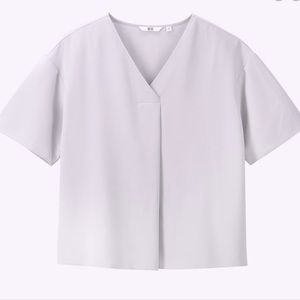 Uniqlo drape v neck blouse